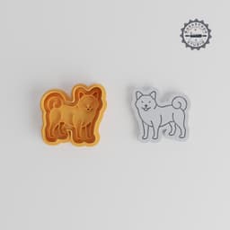 Akita Shape Cutter & Stamp, Dog Breed Cookie Mold Set, Pet Puppy Fondant S/M/L, Cute Animal Baking Tools PRODUCT_303 3d model