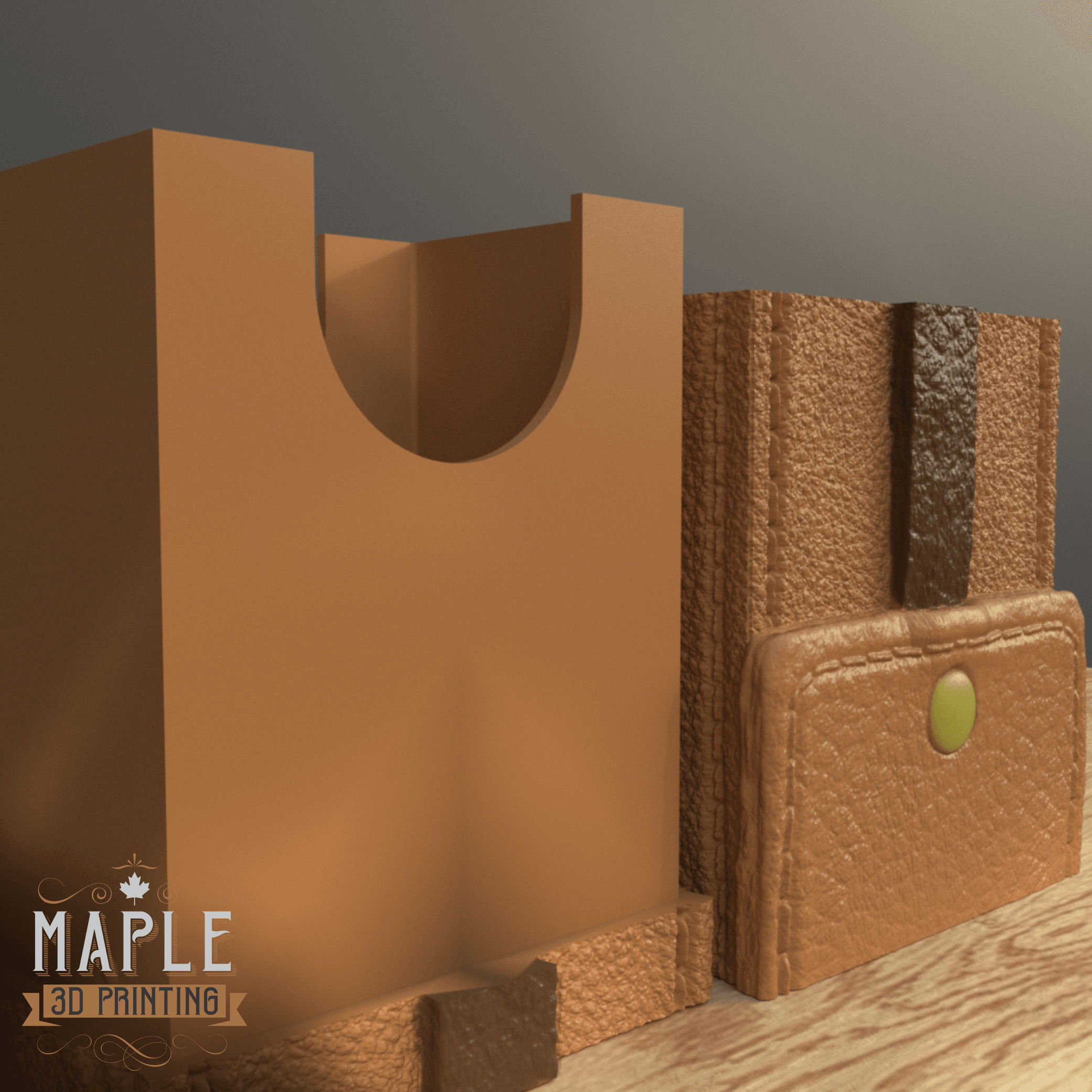TCG Deck Box - Leather Pouch - Support Free 3d model