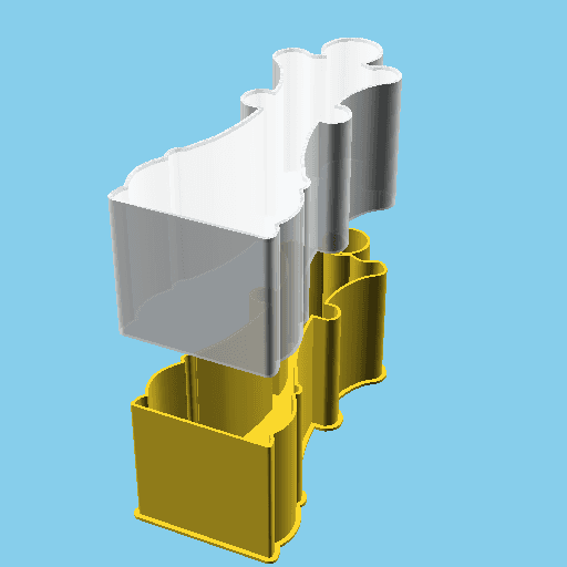 Chess Queen piece, nestable box (v1) 3d model