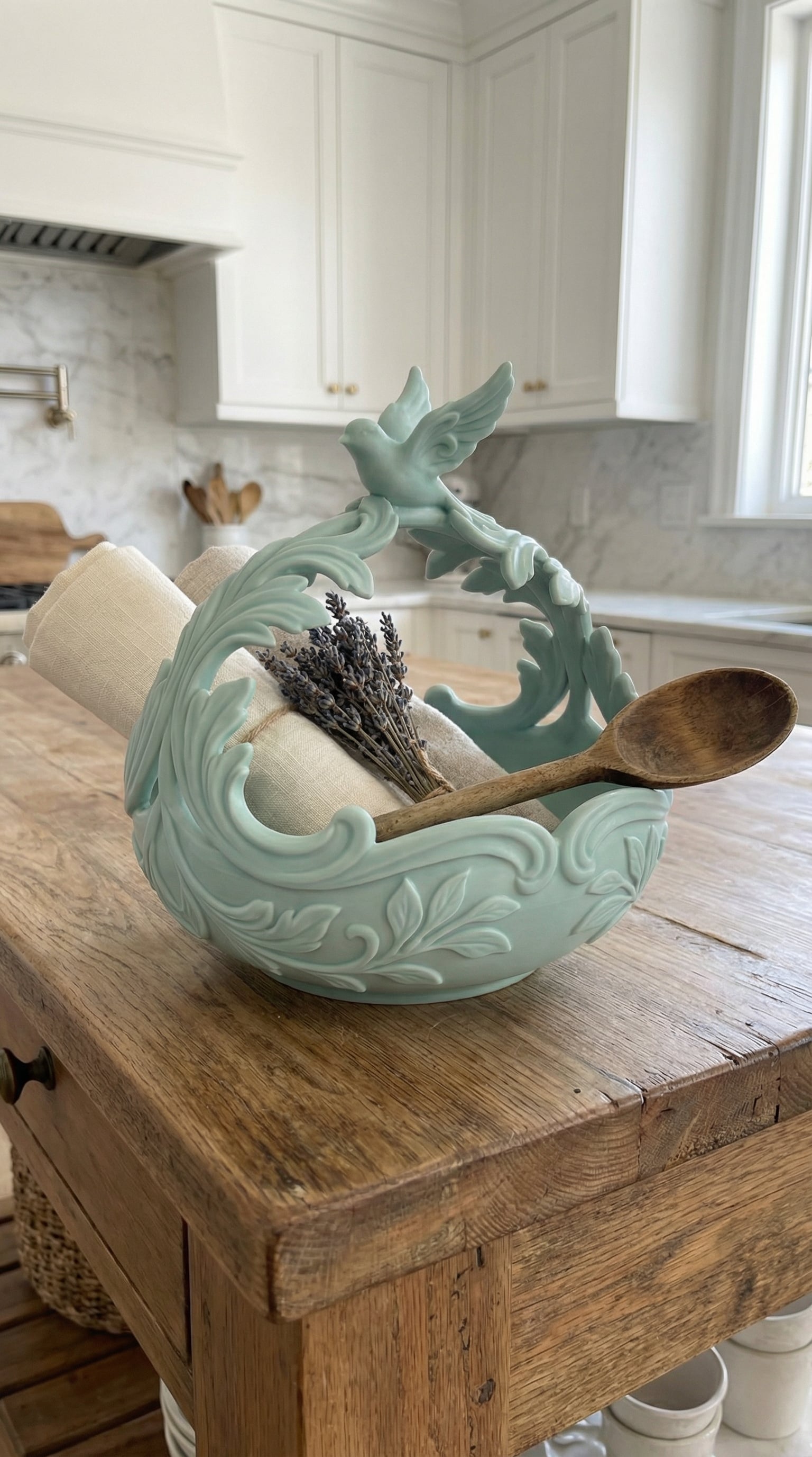 Elegant Bird Scroll Decorative Bowl STL | Vintage Inspired Centerpiece Basket | Ornate Home & Kitche 3d model
