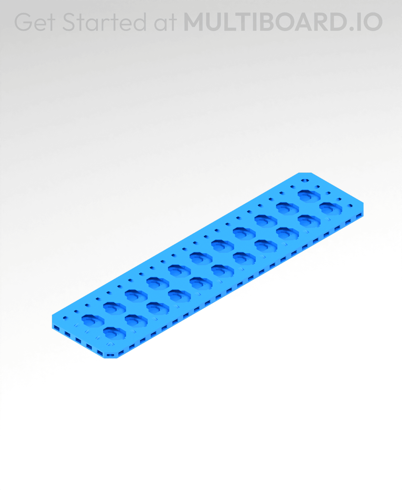 12x3 MU - Point Hole MU - MultiBoard Plate 3d model
