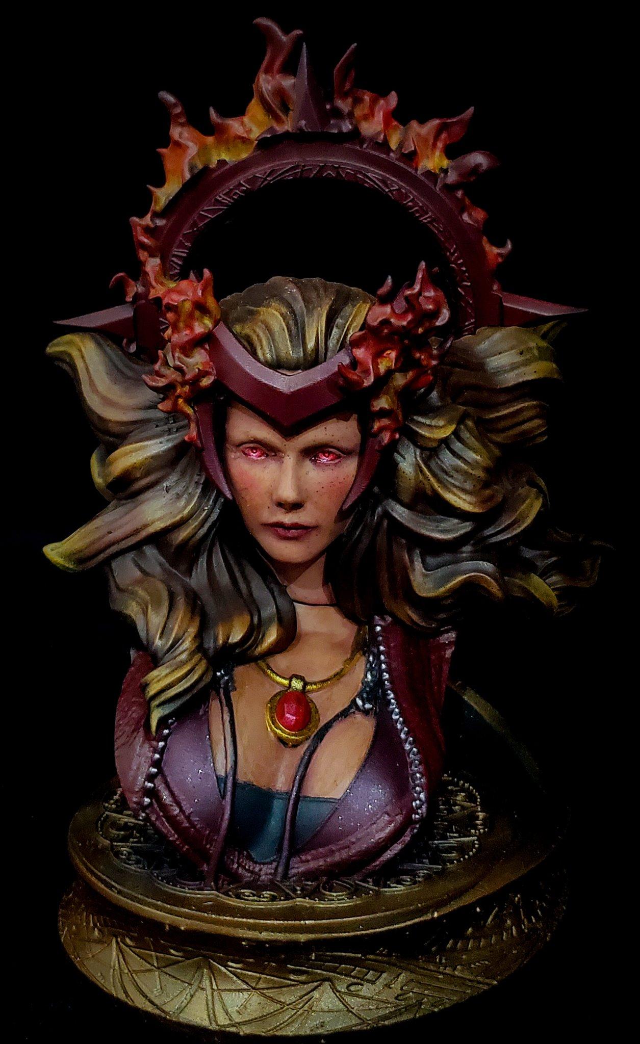 WICKED MARVEL SCARLET WITCH BUST: TESTED AND READY FOR 3D PRINTING 3d model