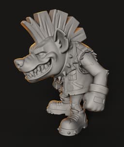 Mohawk Mutt STL | Character Figure | Punk Street Brawler 3d model