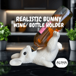 Realistic Bunny Wine / Bottle Holder / Print in Parts / Easter Home Decoration 3d model