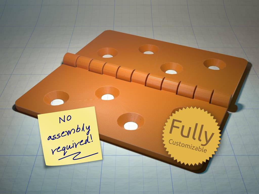 Fully Customizable Hinge 3d model