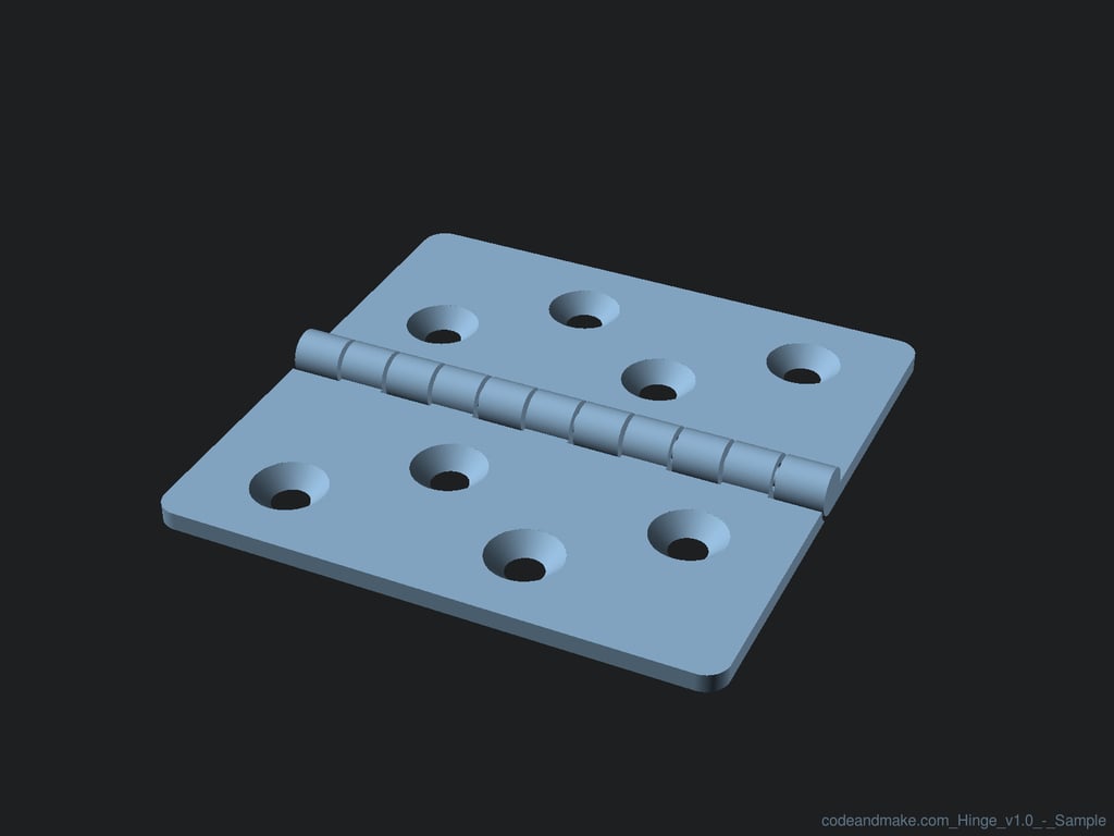Fully Customizable Hinge 3d model