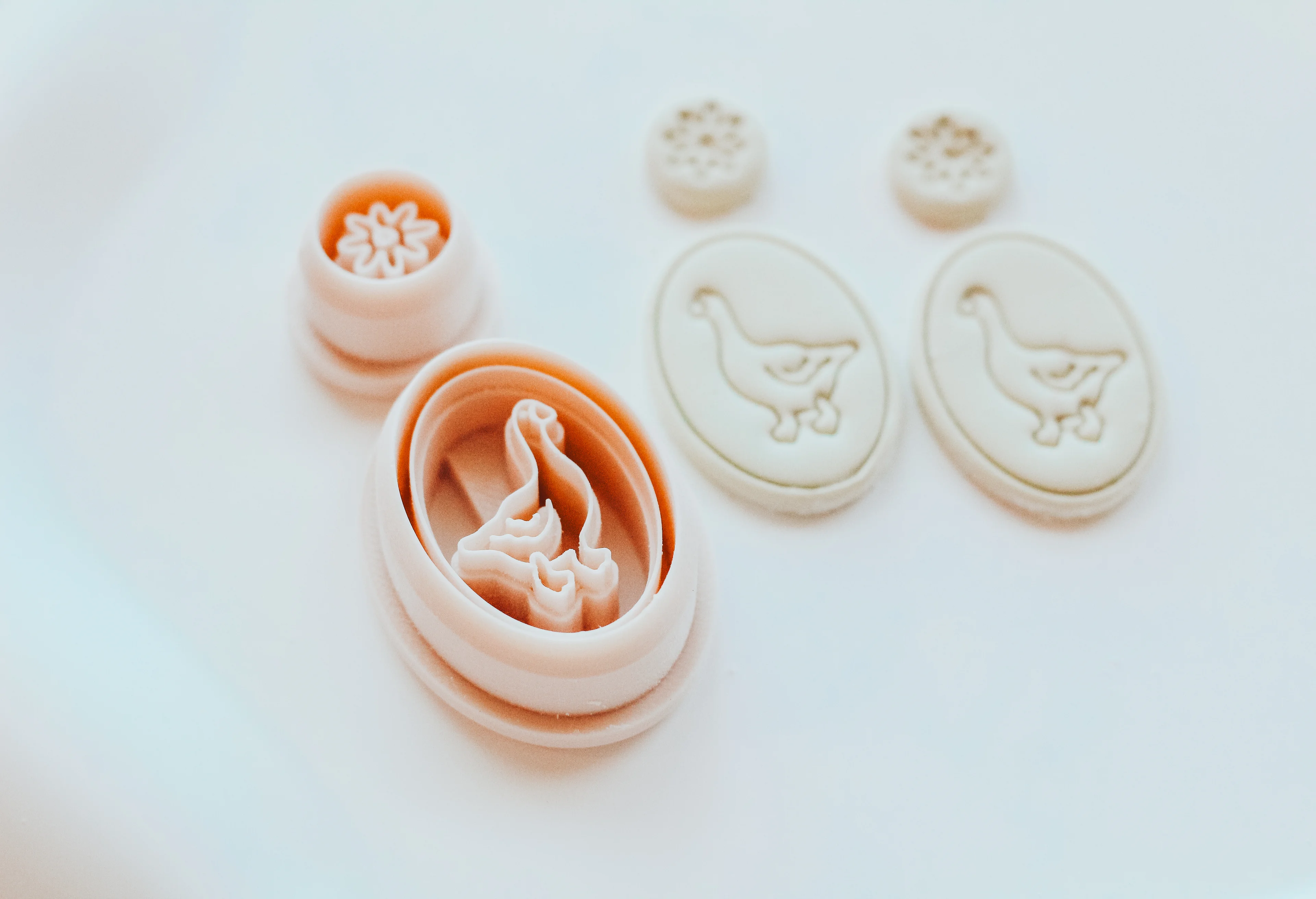 Goose & Cute Flower Clay Cutter Set 3d model
