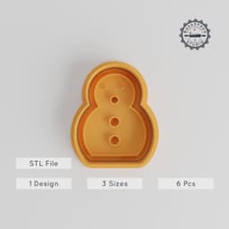 Snowman Shape Cutter & Stamp, Perfect for Cookies & Fondant, 6-Piece Set, Christmas, Winter, Festive Baking STL Files PRODUCT_4960 3d model