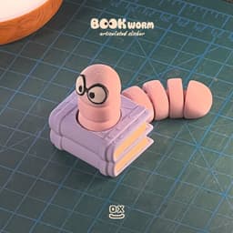 Bookworm Fidget Toy - Articulated Clicker 3d model