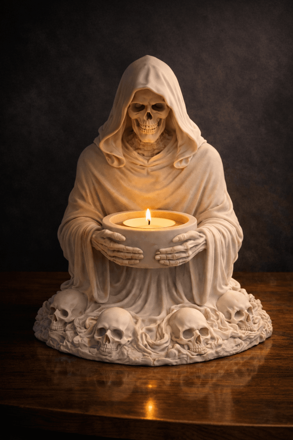 Skull Reaper Candle Holder STL – Dark Fantasy Tealight Decor 3d model