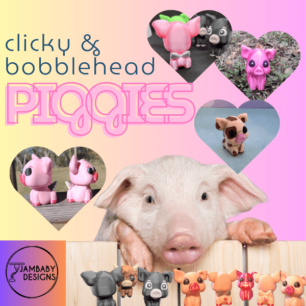 Clicky Piggy and Bobblehead 3d model