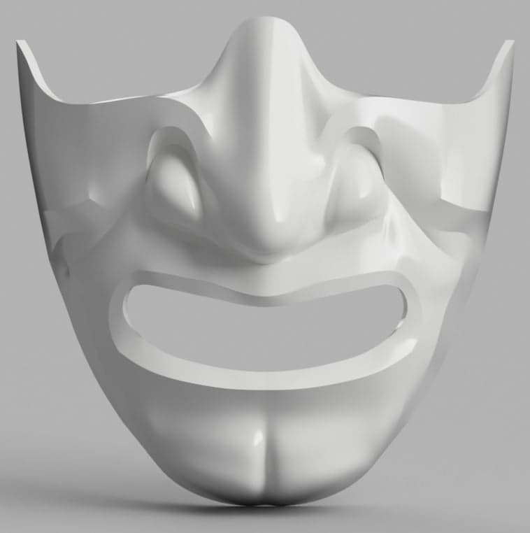 Samurai Half Mask (Mempo) 3d model