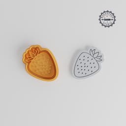 Strawberry Cookie Cutter & Stamp Set, 6 Piece, Organic Fruit Design, S/M/L Sizes, Perfect for Cookies & Fondant PRODUCT_1070 3d model