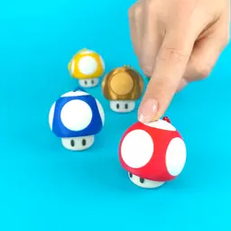 Super Mario Mushroom Clickers / Keychain, Fan-Art 3d model