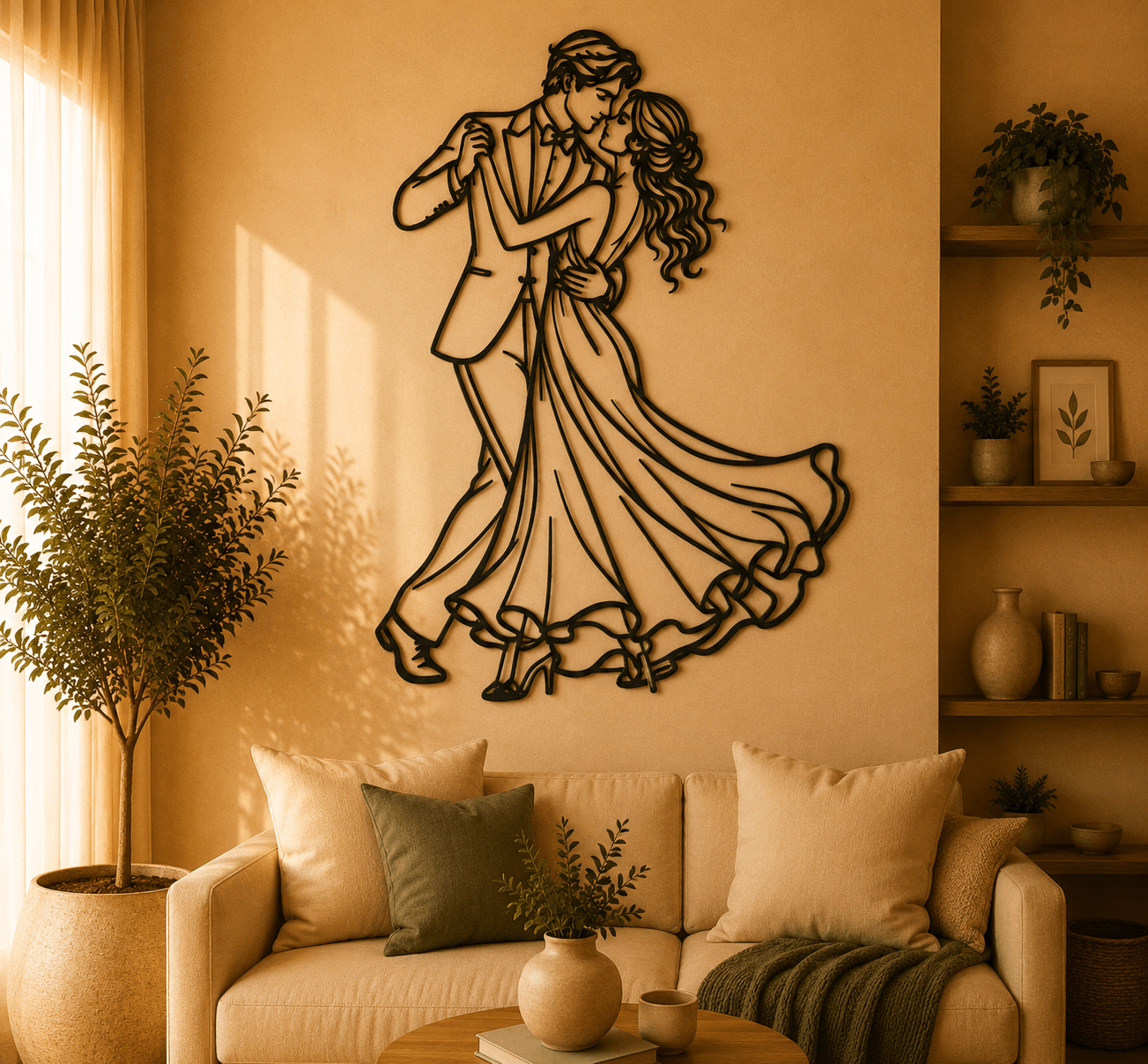 Romantic Dancing Couple 2D Wall Art.3mf 3d model