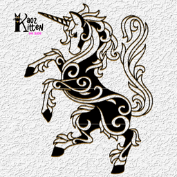 mandala unicorn wall art magical horse decor 3d model