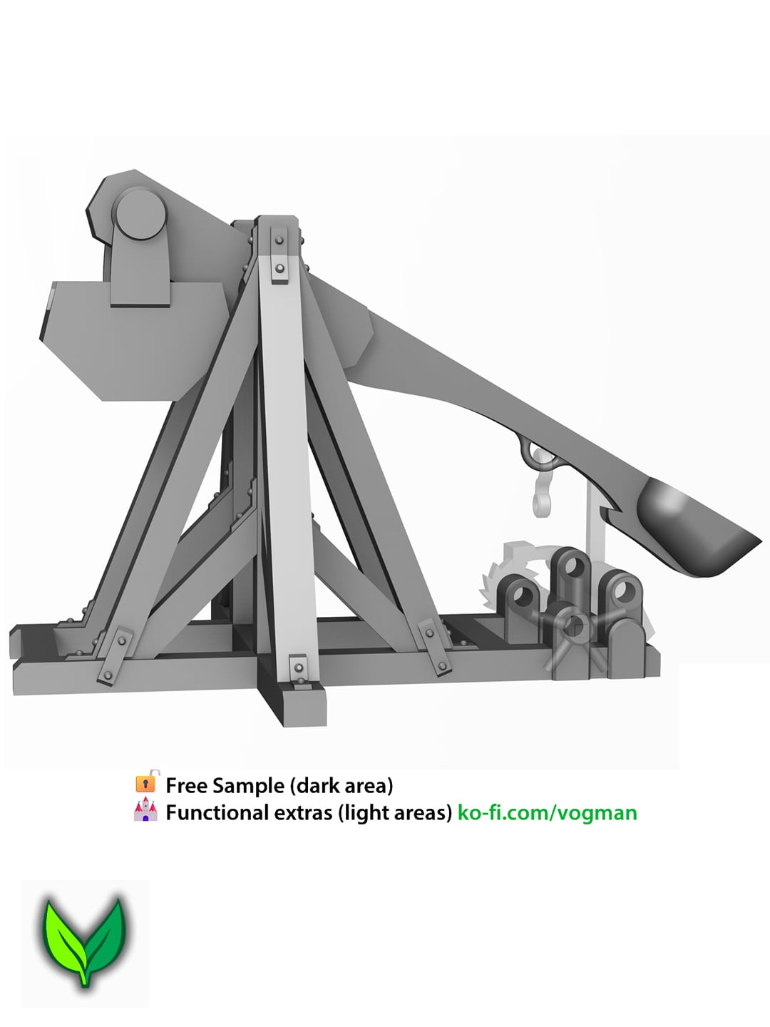 Working 28mm Trebuchet – Fantasy Siege Engine (3D Printable) 3d model