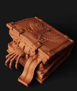 Mimic Monster Book Chest | Fantasy Horror Sculpture | Tabletop Gaming Prop 3d model