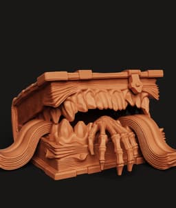 Mimic Monster Book Chest | Fantasy Horror Sculpture | Tabletop Gaming Prop 3d model