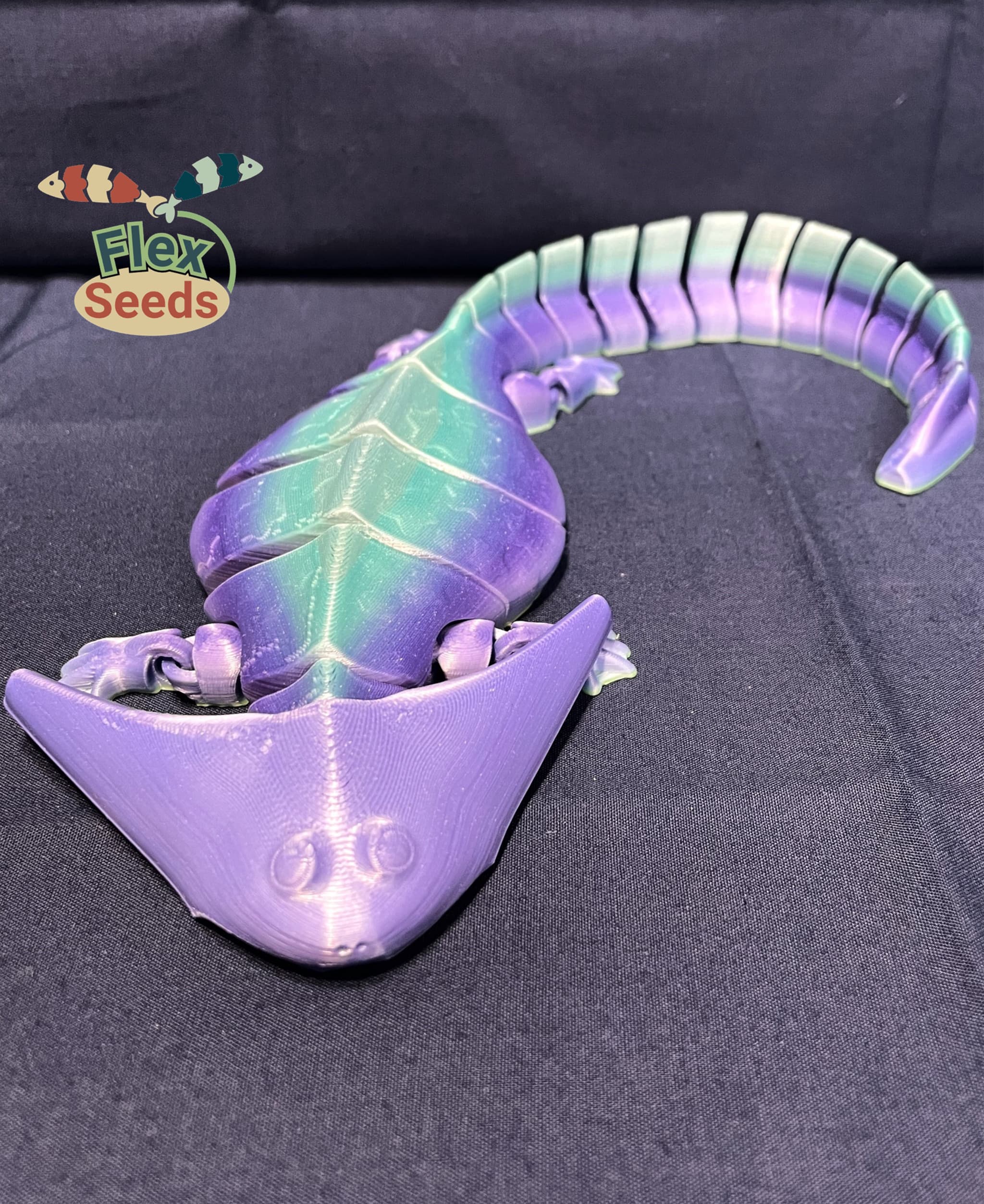 Flexi Diplocaulus (print-in-place) 3d model