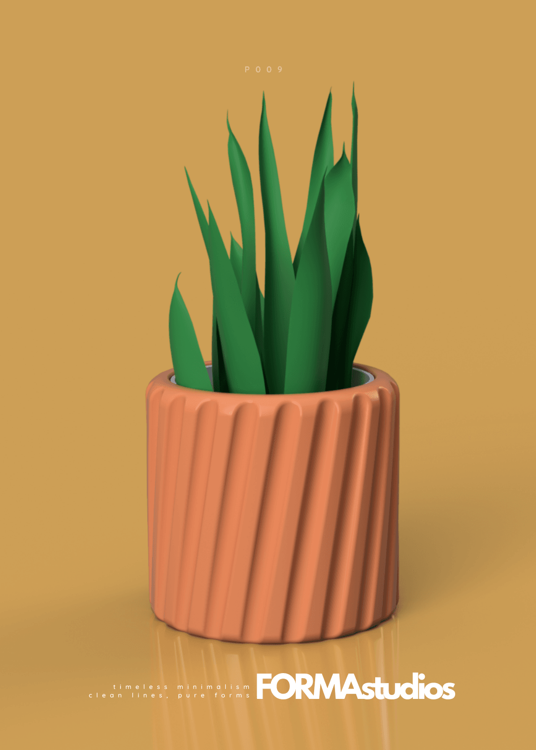 Planter with drip tray - FORMAstudios P009 3d model