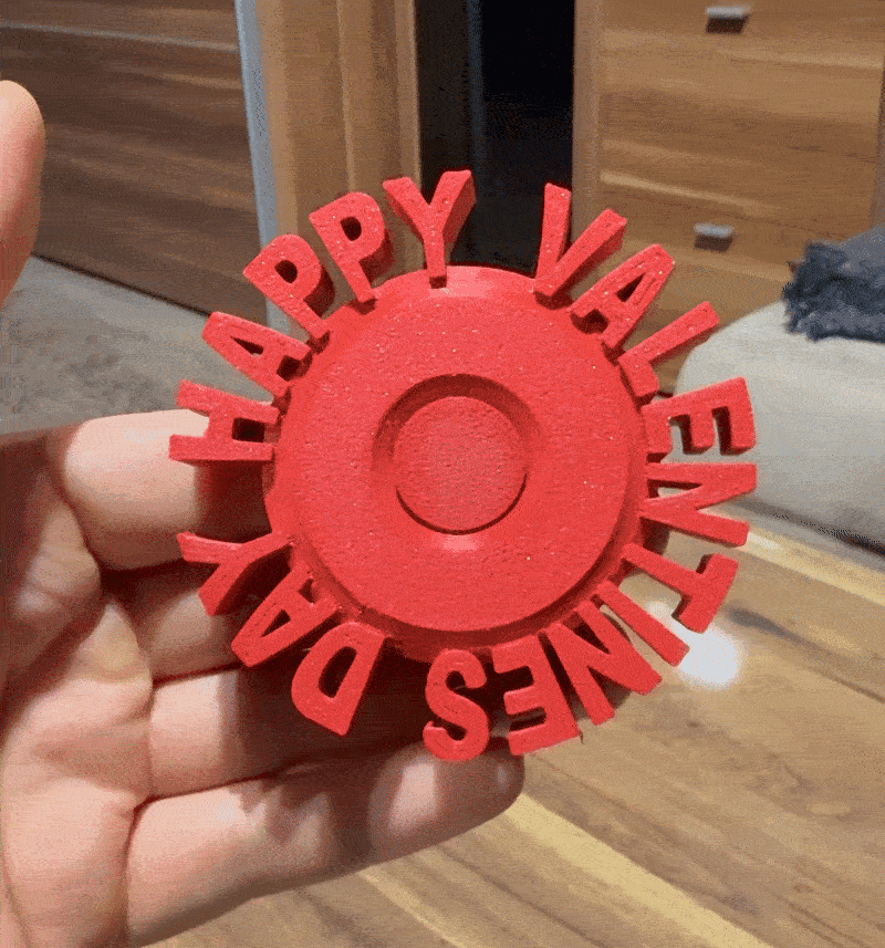 VALENTINES DAY FIDGET SPINNER (PRINT IN PLACE) 3d model