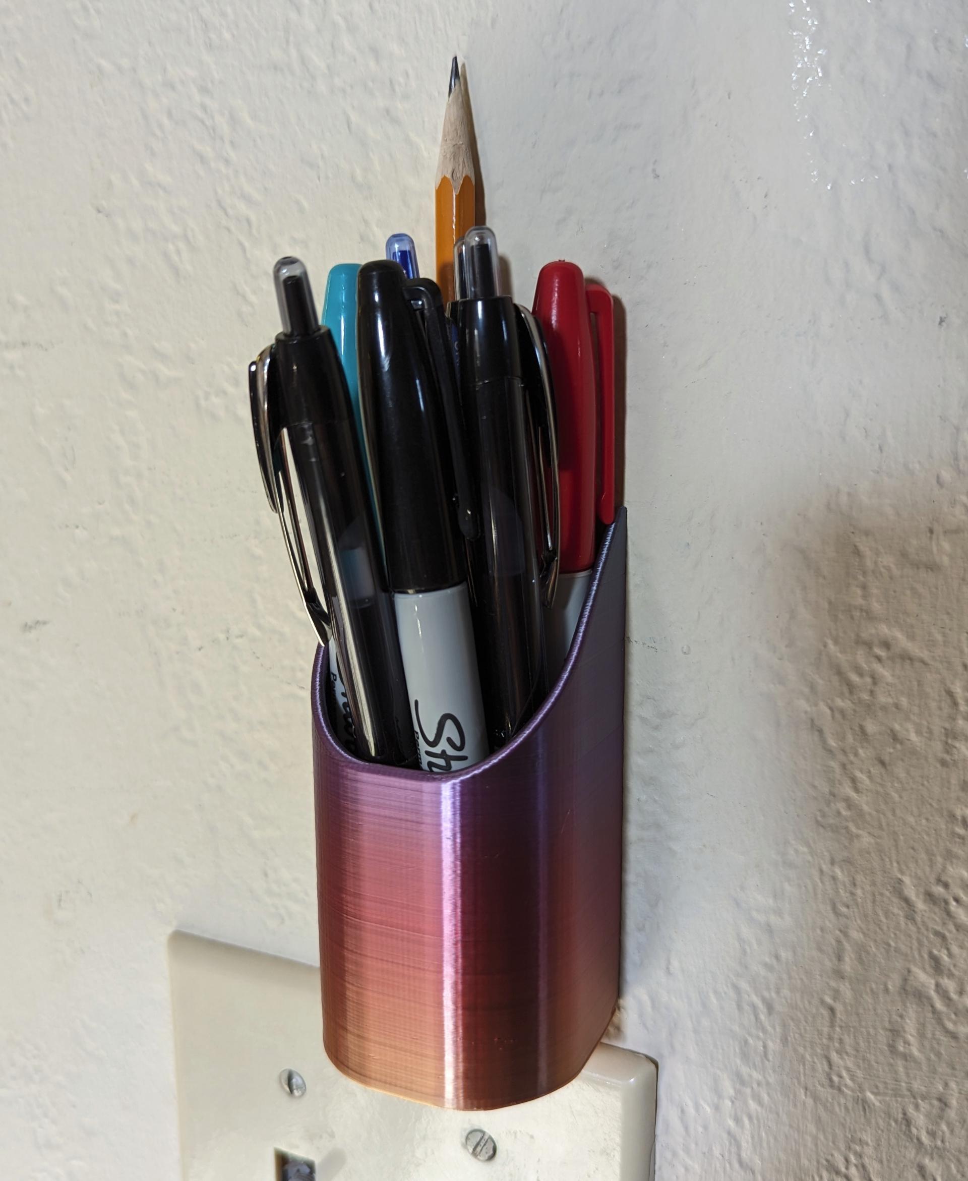 Wall mount pen holder 3d model