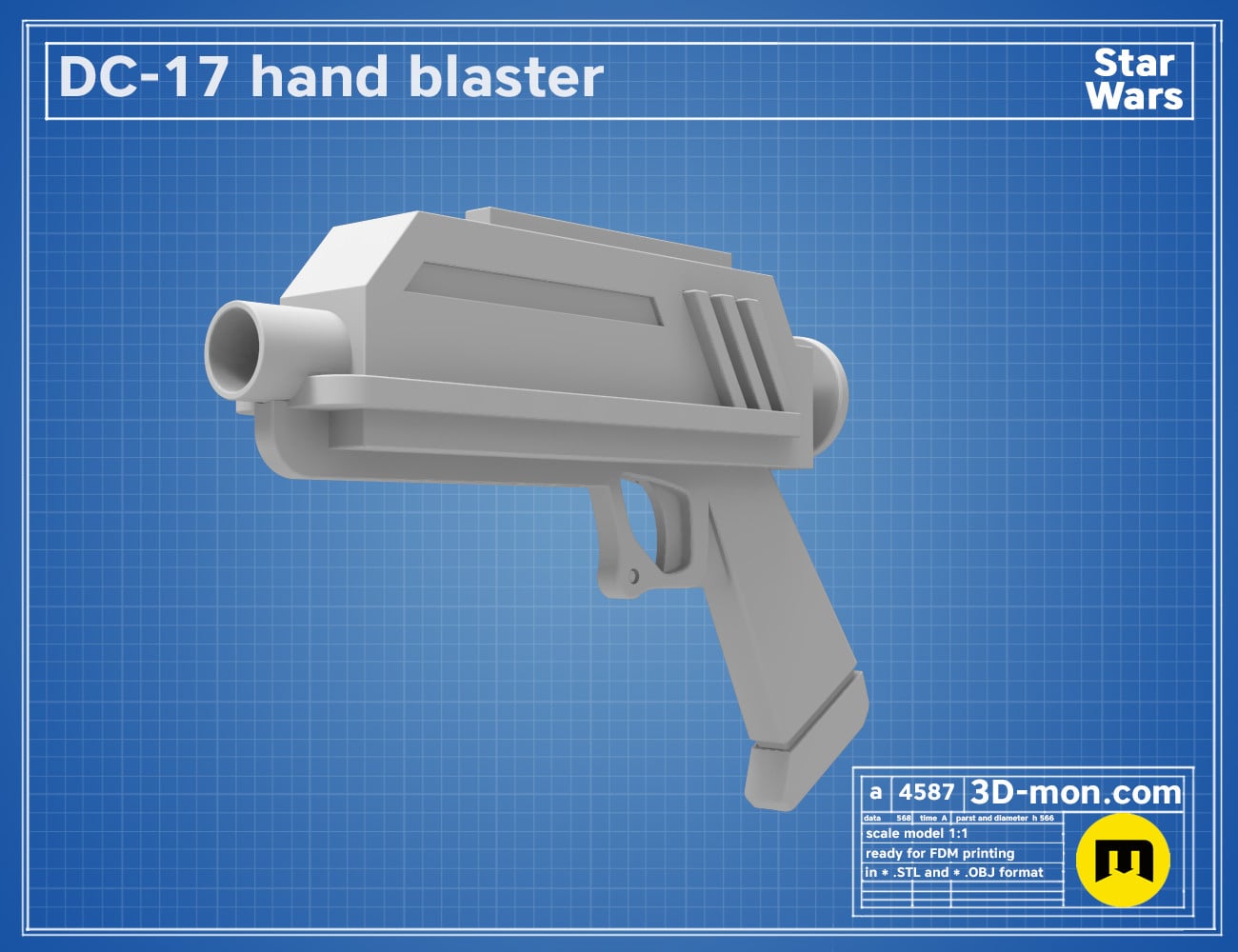 DC-17 Blasters BadBatch Clone Wars 3d model