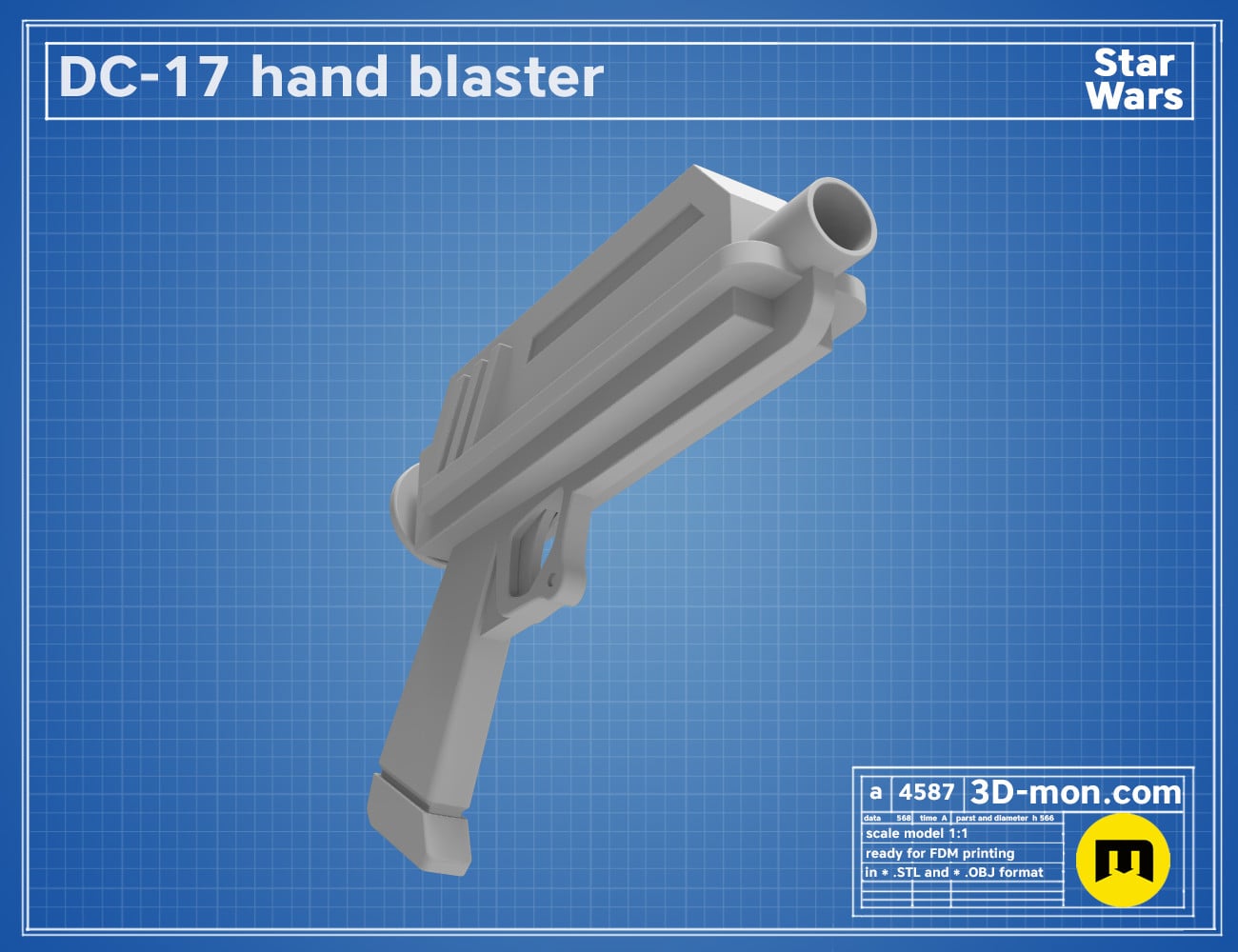 DC-17 Blasters BadBatch Clone Wars 3d model