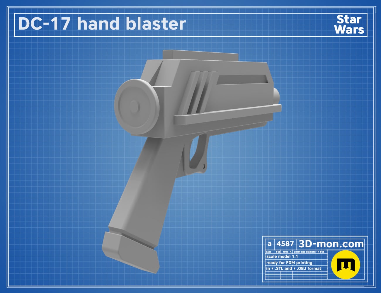DC-17 Blasters BadBatch Clone Wars 3d model