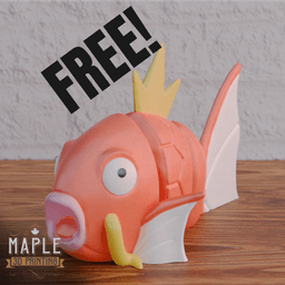 Articulating Magikarp - Support Free - Pokemon 3d model