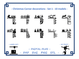 Christmas Corner decorations - Set 1 - 10 models 3d model