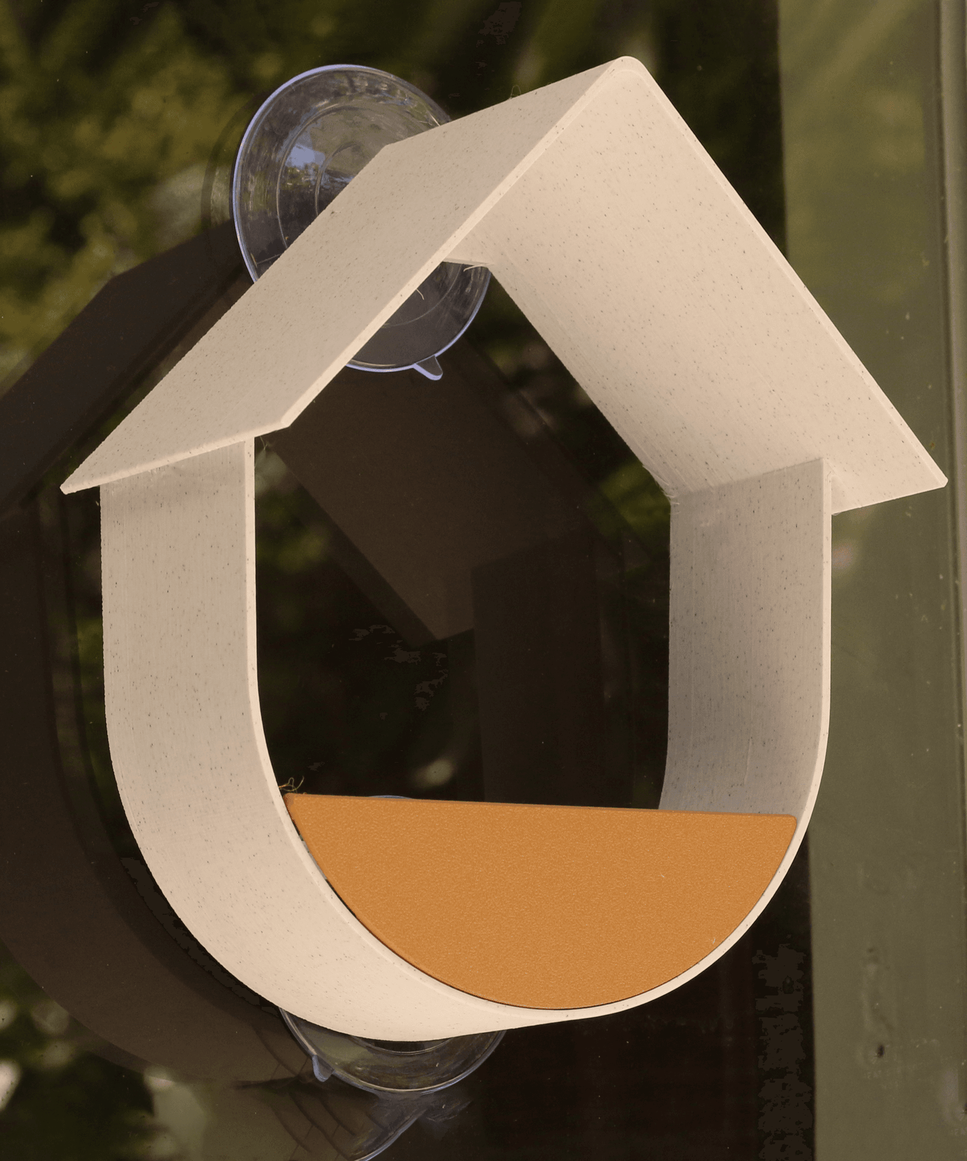 WINDOW BIRD FEEDER WITH AWNING | MINIMAL DESIGN | WOOD PLA 3d model