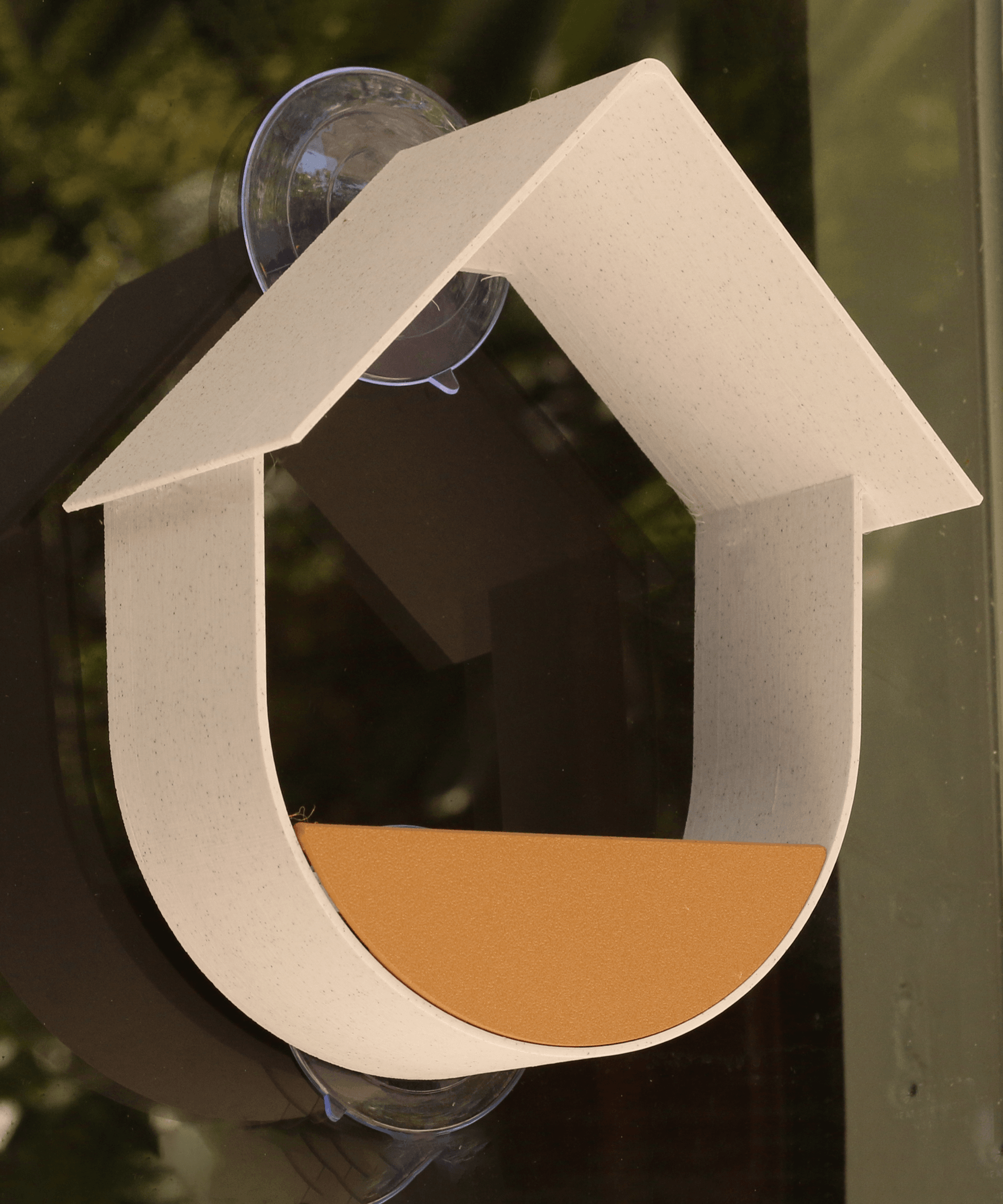WINDOW BIRD FEEDER WITH AWNING | MINIMAL DESIGN | WOOD PLA 3d model