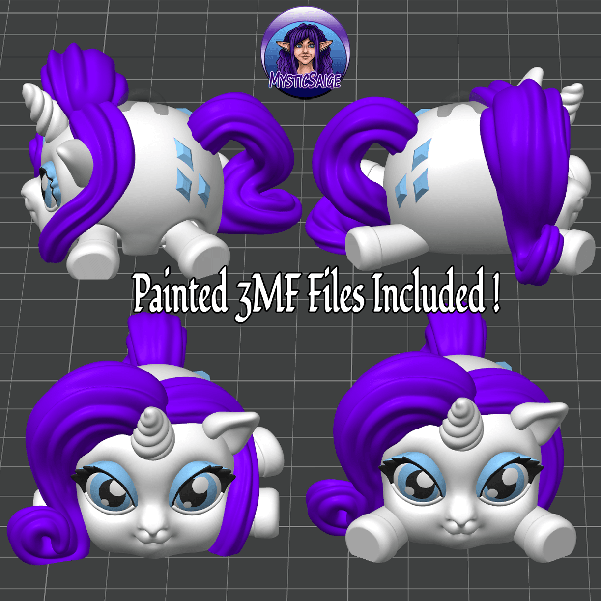 Diamond Pony Puff - Extra Model 3d model