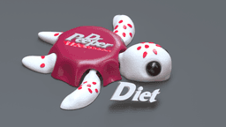 Bottle Capped Sea Turtle - Flexi Toy Animal 3d model