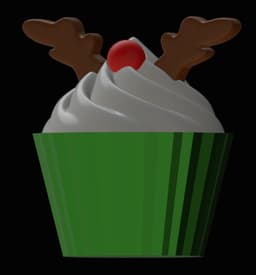 Christmas Cupcake Ornaments 3d model