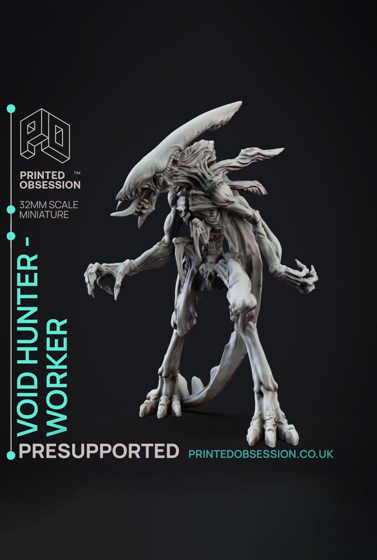 Void Hunter Worker - Creatures from Behind the Veil - PRESUPPORTED - Illustrated and Stats - 32mm sc 3d model