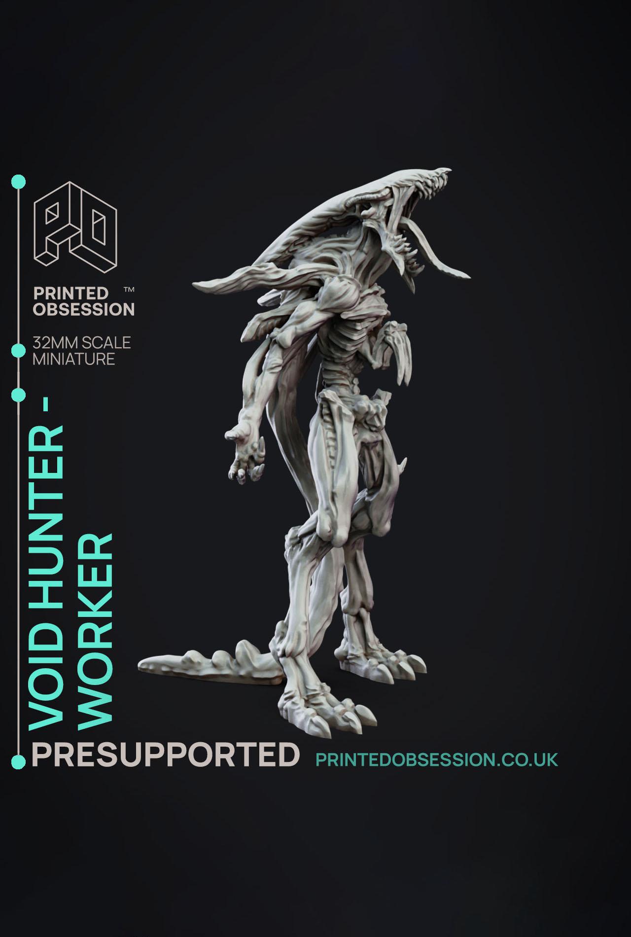 Void Hunter Worker - Creatures from Behind the Veil - PRESUPPORTED - Illustrated and Stats - 32mm sc 3d model