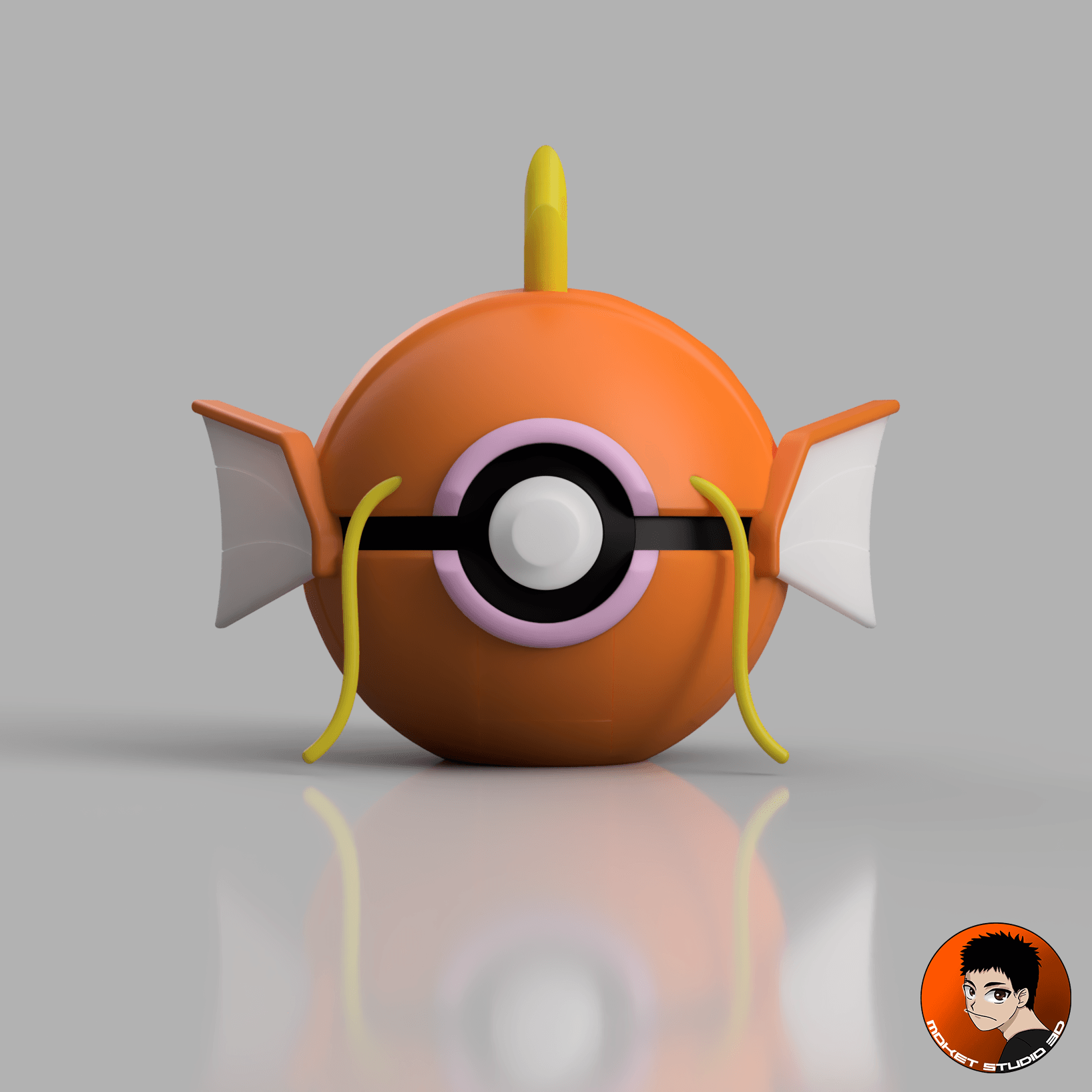Pokemon 0129 - Magikarp Pokeball 3d model