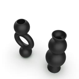 Minimalist Circular Vase Set, 2 pcs. Vases Bundle, Nordic Style Vases, Boho - Rustic Decor 3d model