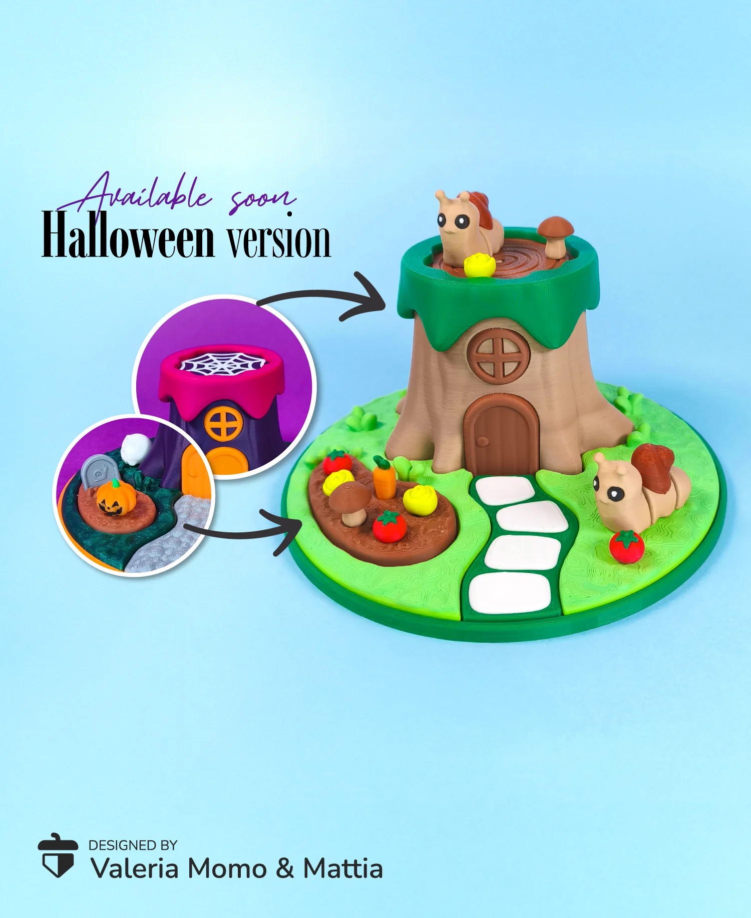 Diorama for Cute Flexi Animals, Snail Edition 3d model