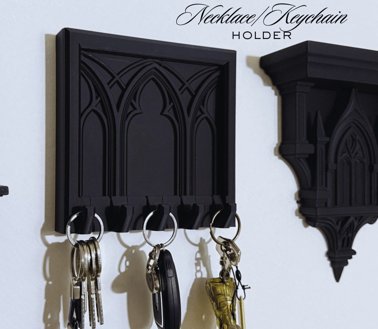 Cathedral Holder Necklace / Key Holder Gothic Home Decor 3d model