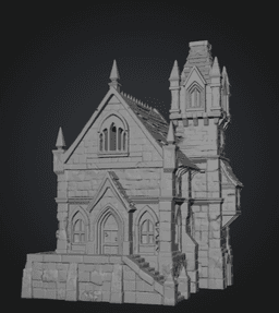 Dark Fantasy Mansion STL File for 3D Printing 3d model