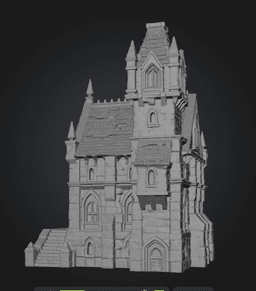 Dark Fantasy Mansion STL File for 3D Printing 3d model