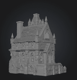 Dark Fantasy Mansion STL File for 3D Printing 3d model