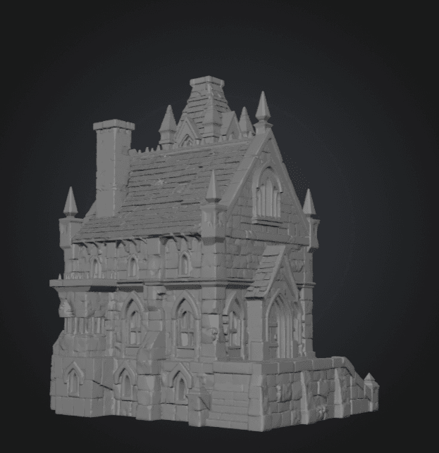 Dark Fantasy Mansion STL File for 3D Printing 3d model