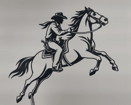 Cowboy Riding Horse 2D Wall Art.stl 3d model