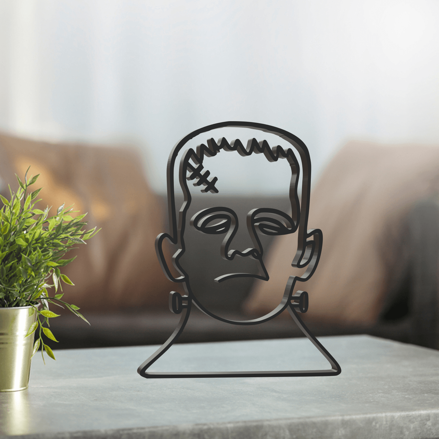 Frankenstein Line Art, Modern, Minimalist 3d model