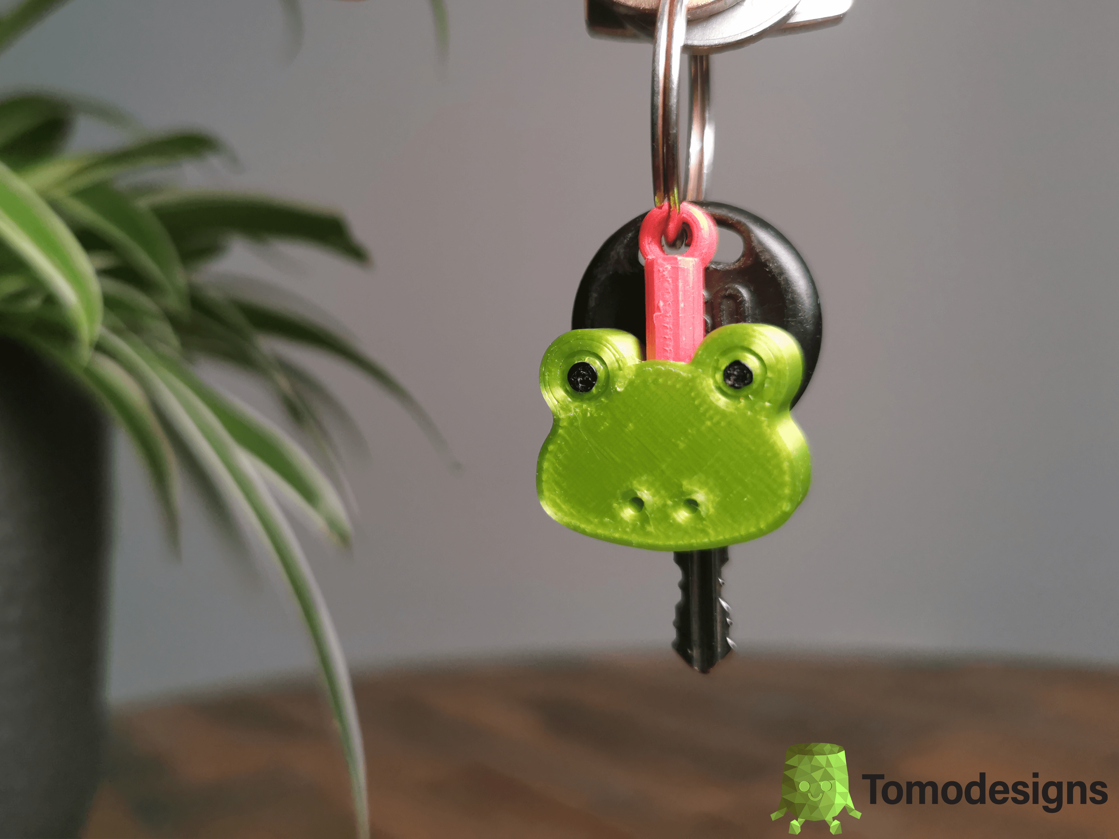 Mini Flip Frog Confused Keychain 3d model
